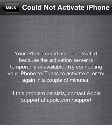 激活iPhone会提示服务器不可用