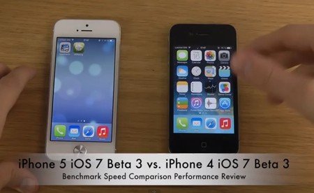 iOS 7系统跑分对比 iPhone 5 VS iPhone 4