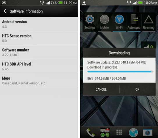 原生版HTC One更新至Android 4.3系统