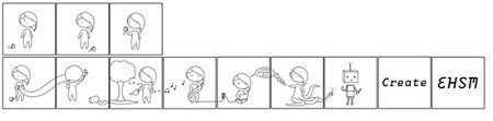 这部漫画书共分12幅图，显示一名小女孩创作音乐、种树等场景。