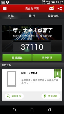 超越HTC M8的超高性能跑分_HTC One时尚版第1张图