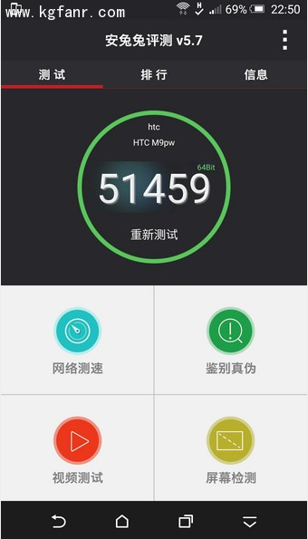 HTC One M9+安兔兔跑分