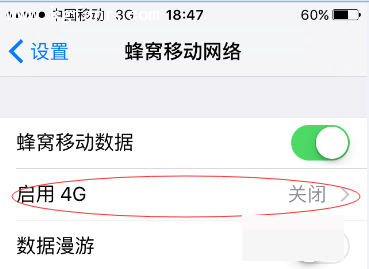 iPhoneXS打开和关闭4G网络
